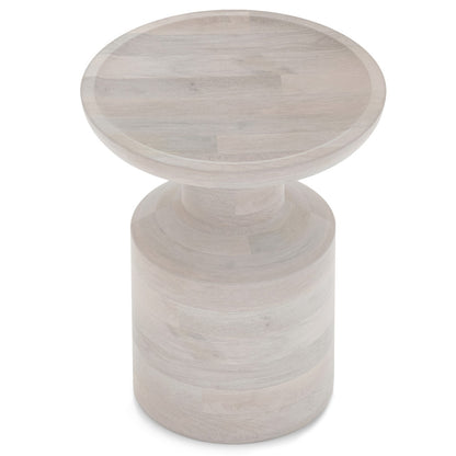18" White Solid Wood Round End Table