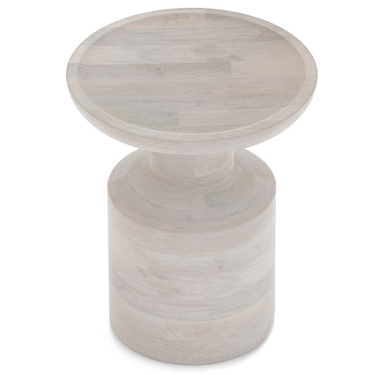 18" White Solid Wood Round End Table