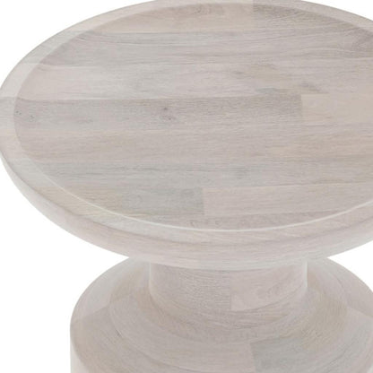 18" White Solid Wood Round End Table