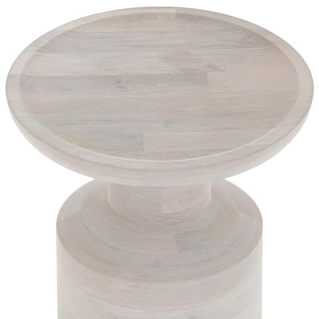 18" White Solid Wood Round End Table