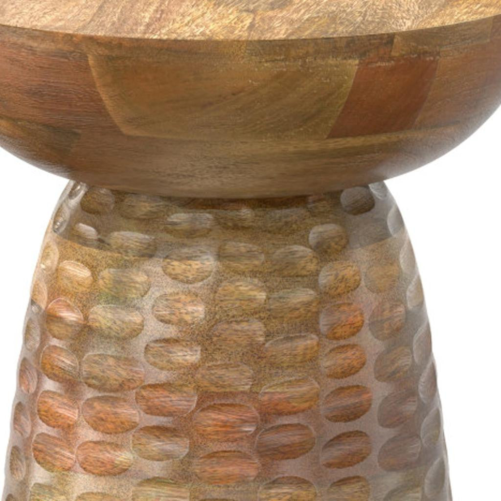 18" Natural Solid Wood Round End Table