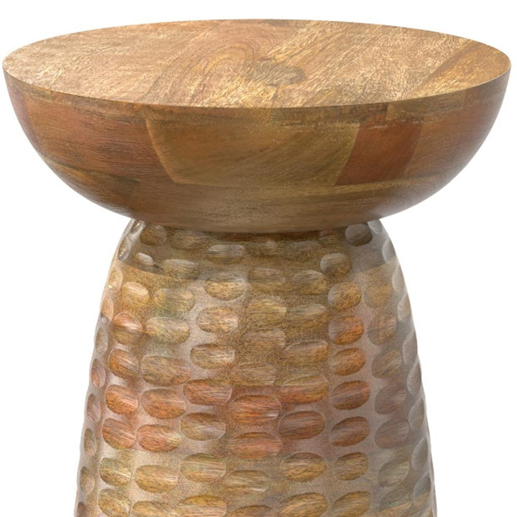 18" Natural Solid Wood Round End Table