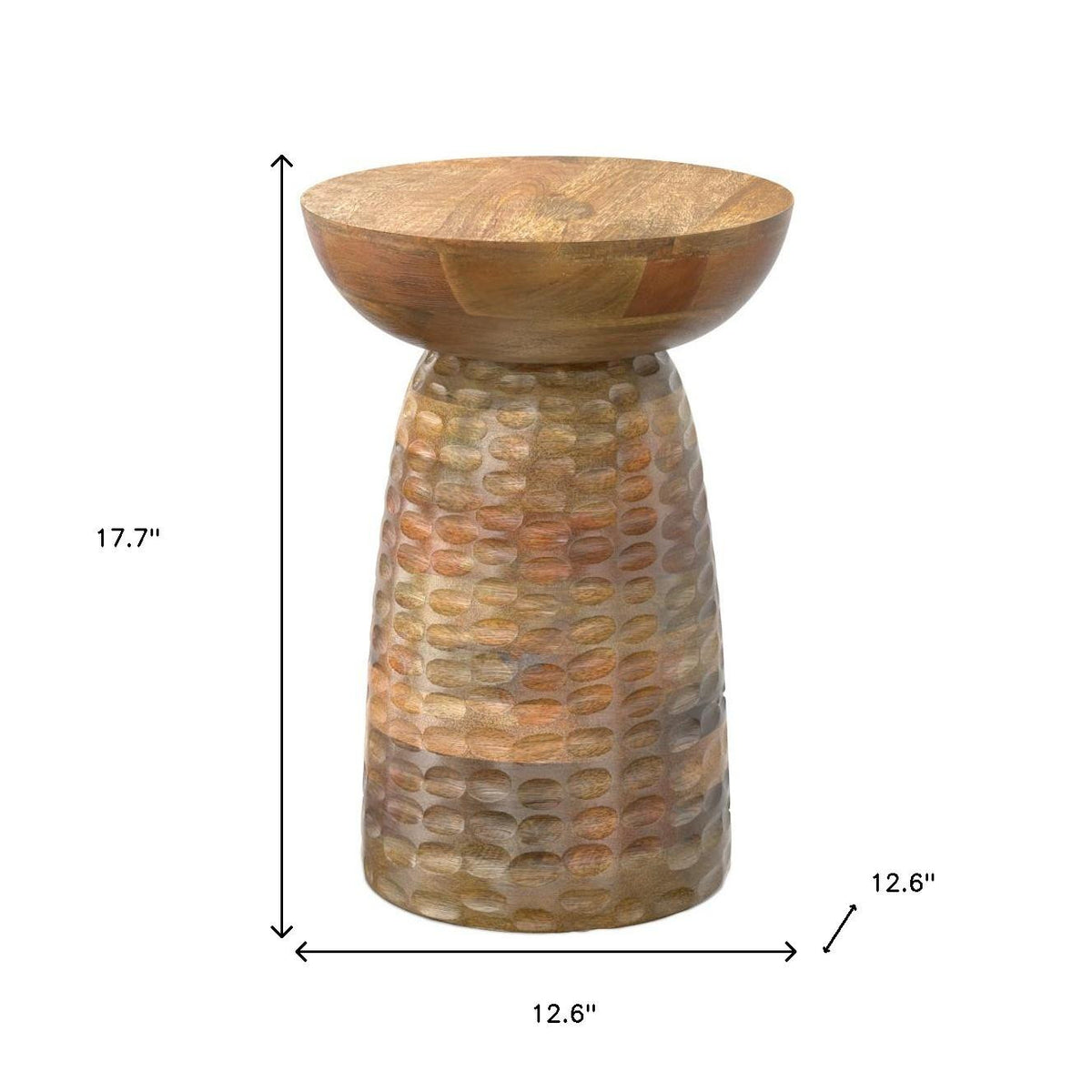 18" Natural Solid Wood Round End Table