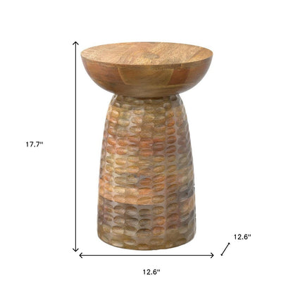 18" Natural Solid Wood Round End Table