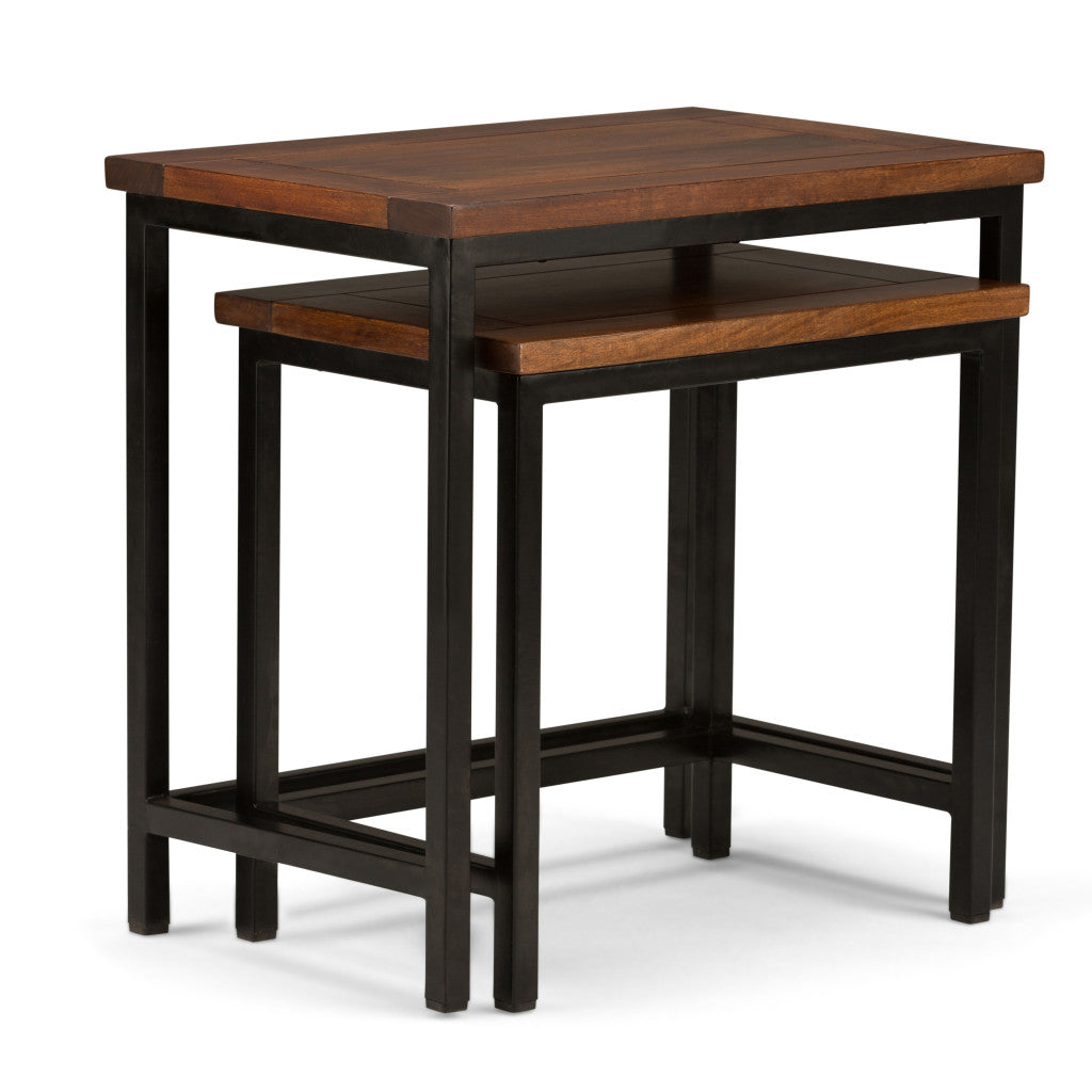 24" Brown Metal End Table