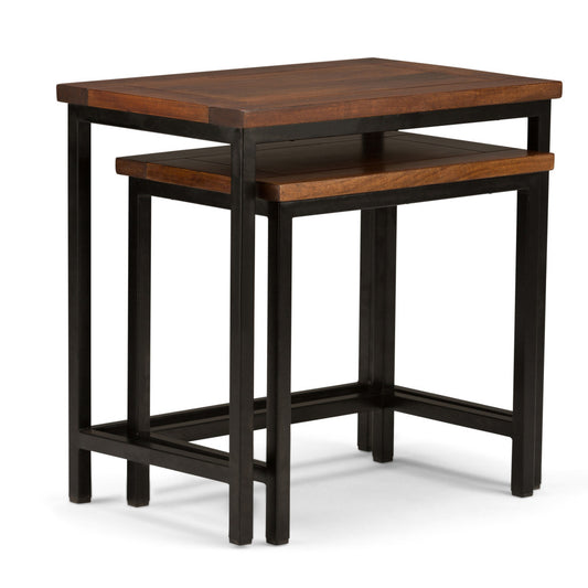 24" Brown Metal End Table