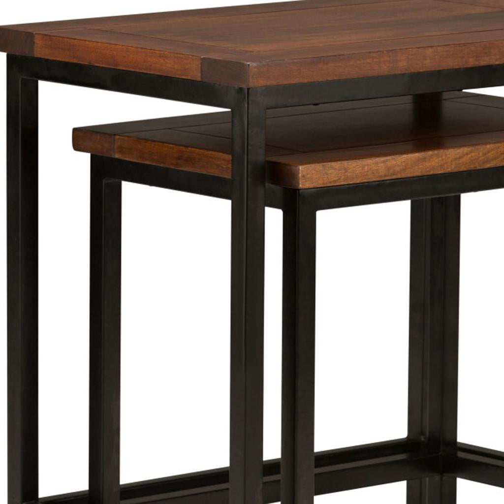 24" Brown Metal End Table