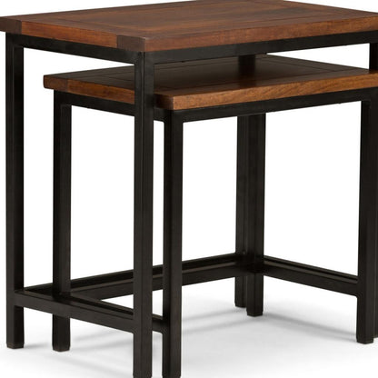 24" Brown Metal End Table