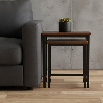 24" Brown Metal End Table