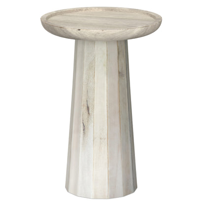 19" White Solid Wood Round End Table