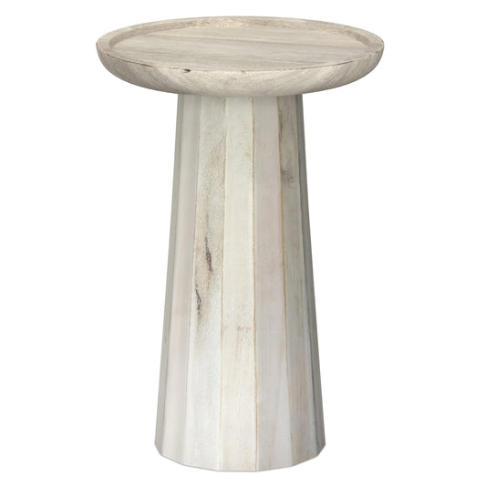 19" White Solid Wood Round End Table