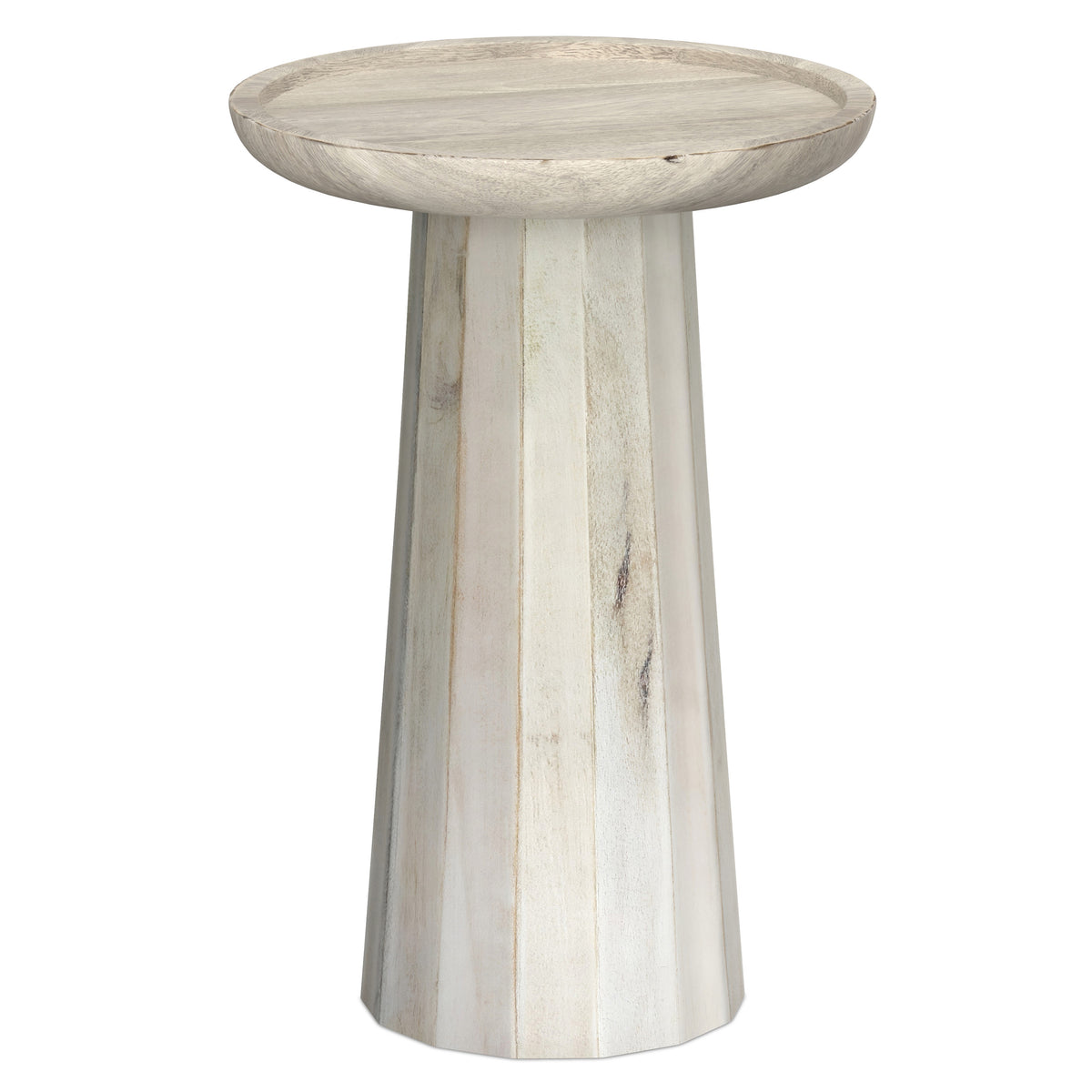 19" White Solid Wood Round End Table
