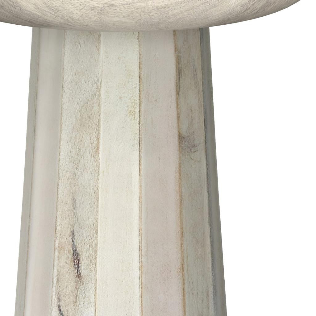 19" White Solid Wood Round End Table