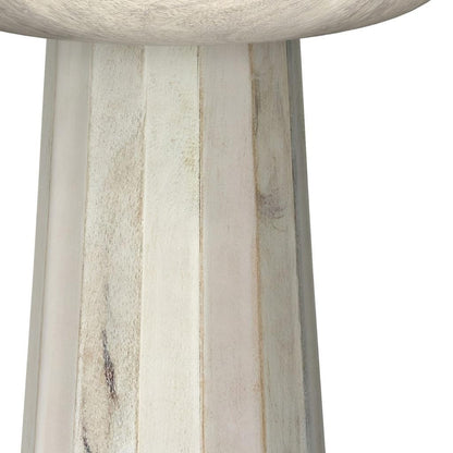 19" White Solid Wood Round End Table