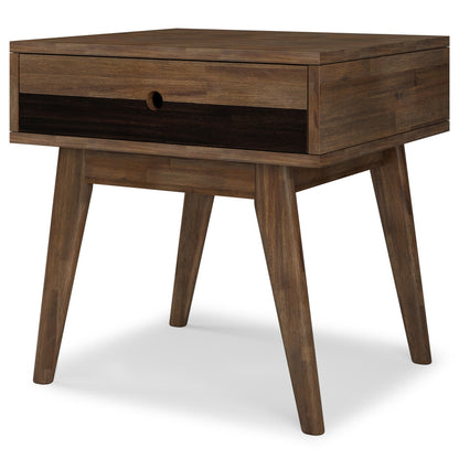 22" Brown Wood End Table