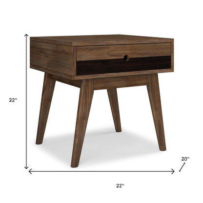 22" Brown Wood End Table