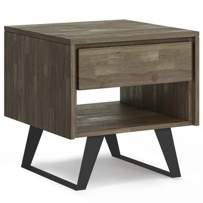 22" Gray Metal Square End Table