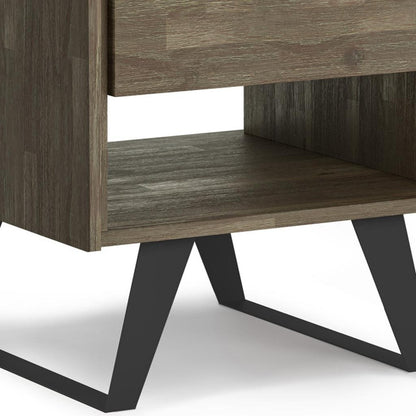 22" Gray Metal Square End Table