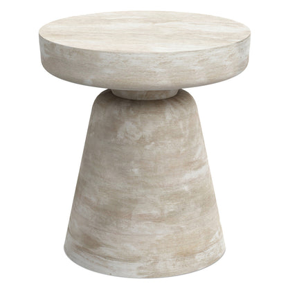 18" White Solid Wood Round End Table