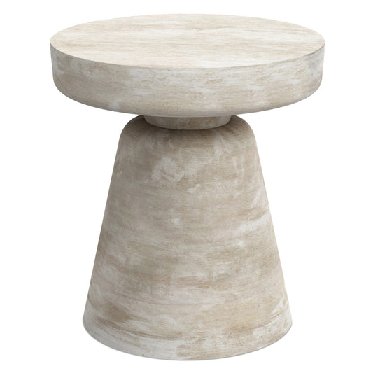 18" White Solid Wood Round End Table