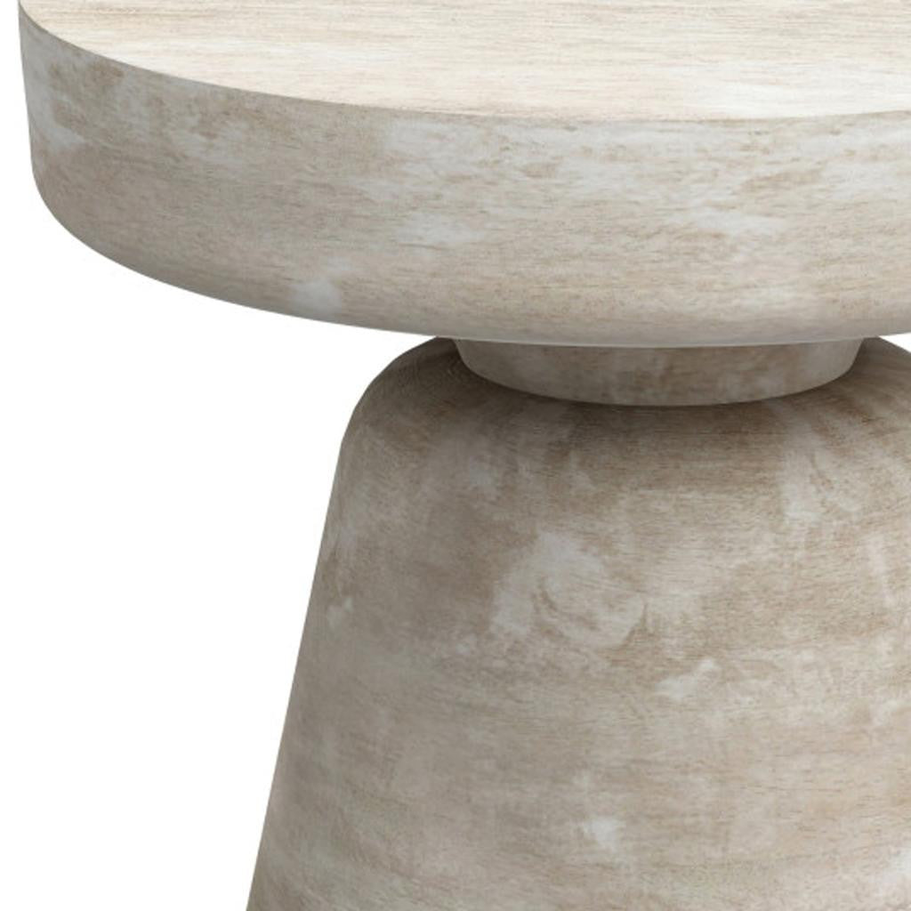18" White Solid Wood Round End Table