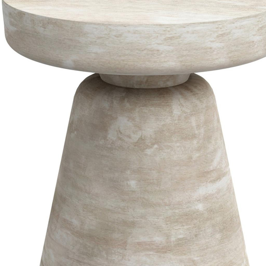18" White Solid Wood Round End Table
