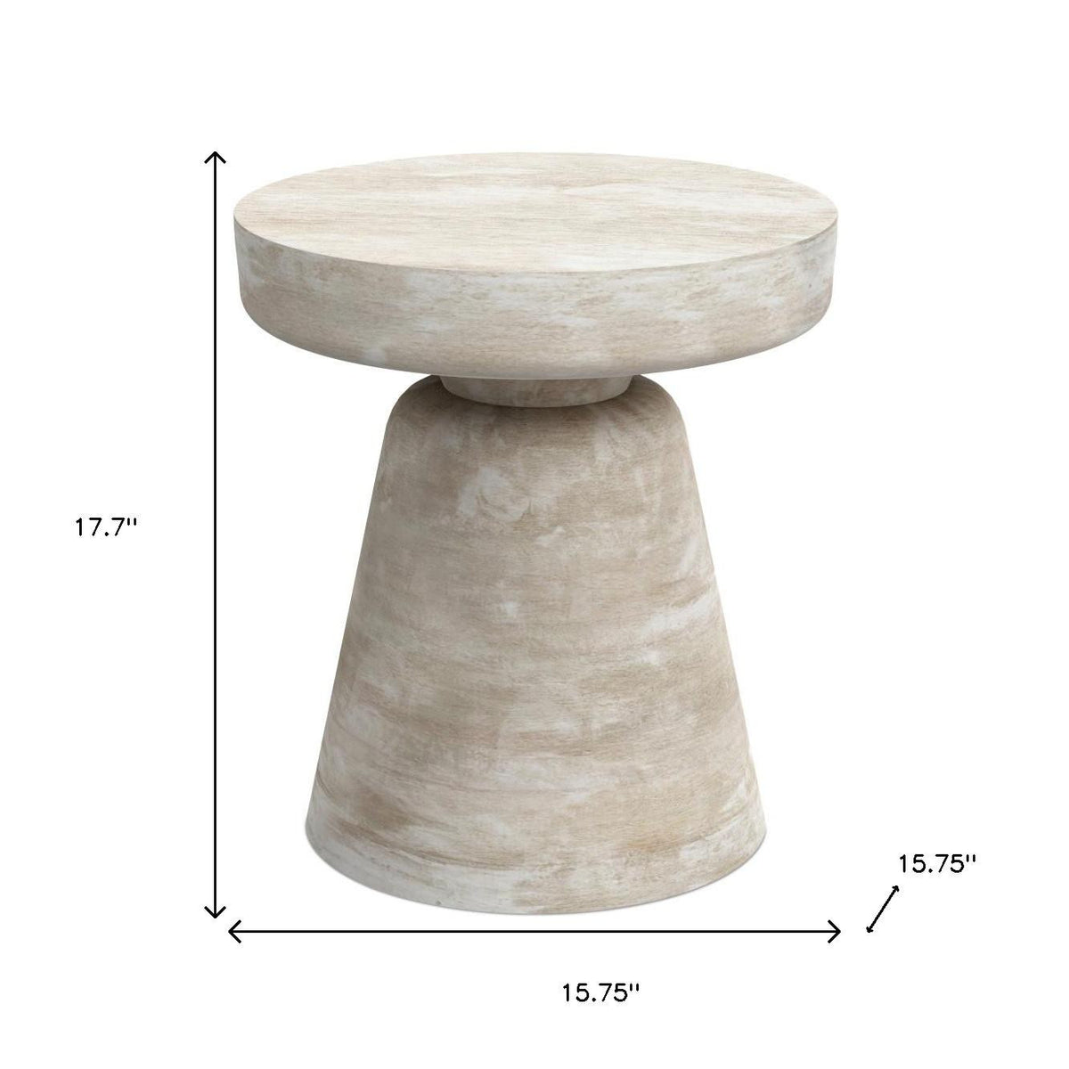 18" White Solid Wood Round End Table
