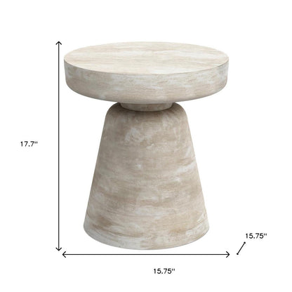 18" White Solid Wood Round End Table