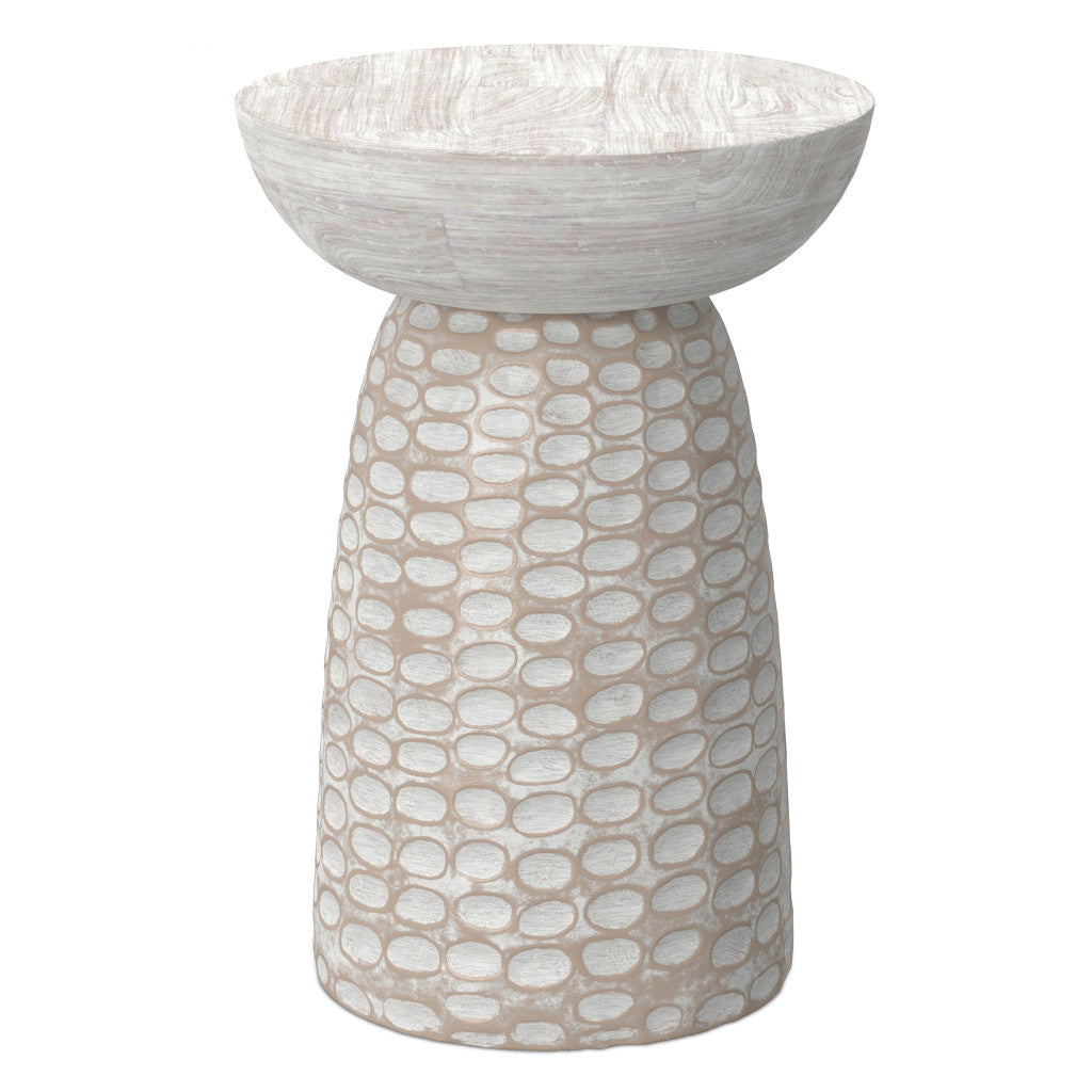18" White Solid Wood Round End Table
