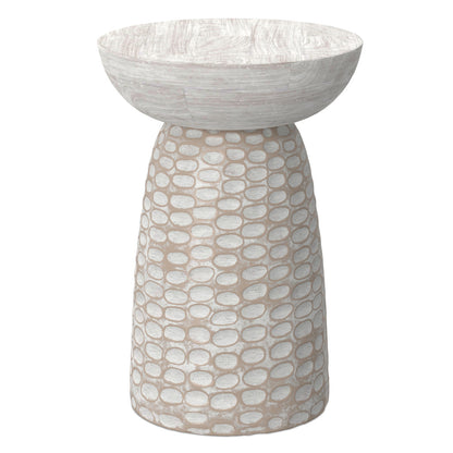 18" White Solid Wood Round End Table