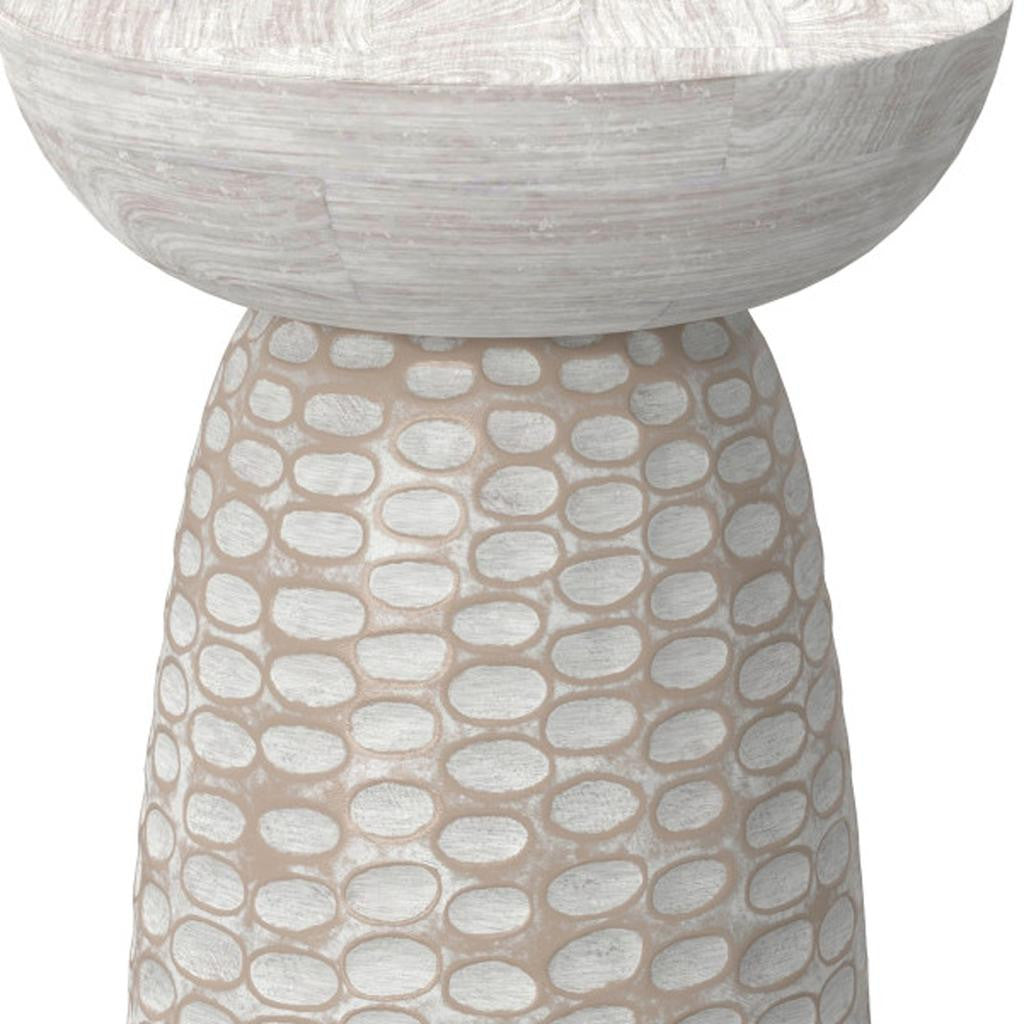 18" White Solid Wood Round End Table