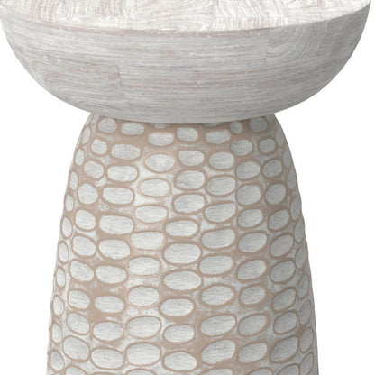 18" White Solid Wood Round End Table