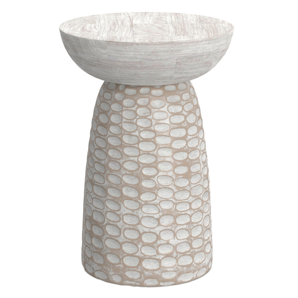 18" White Solid Wood Round End Table