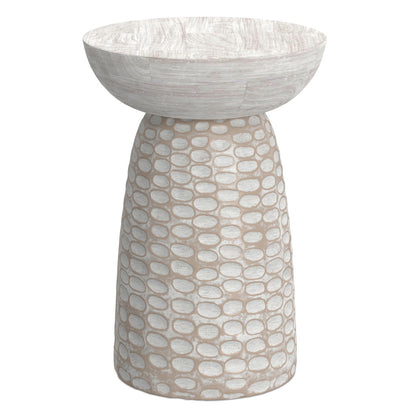 18" White Solid Wood Round End Table