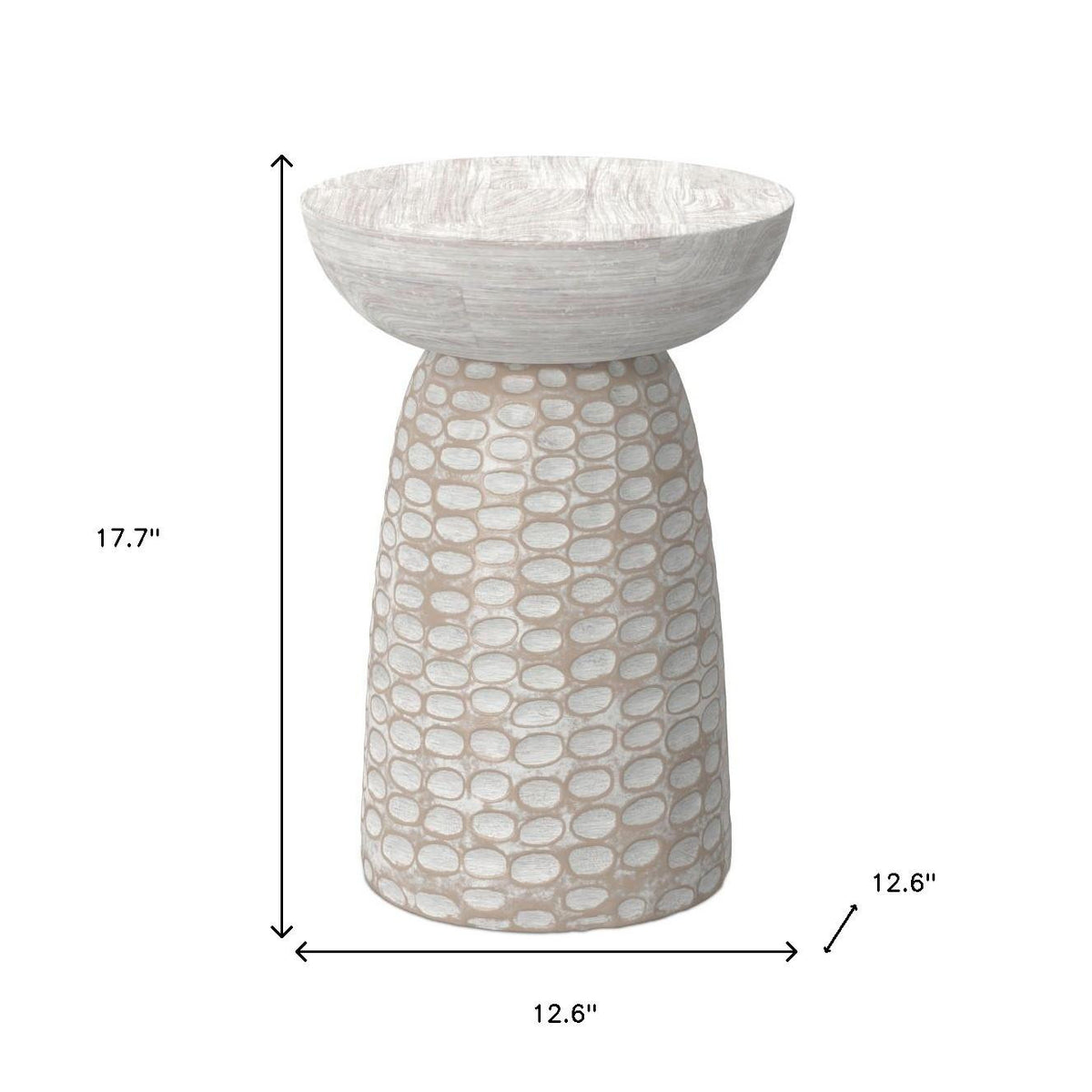 18" White Solid Wood Round End Table