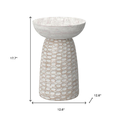 18" White Solid Wood Round End Table