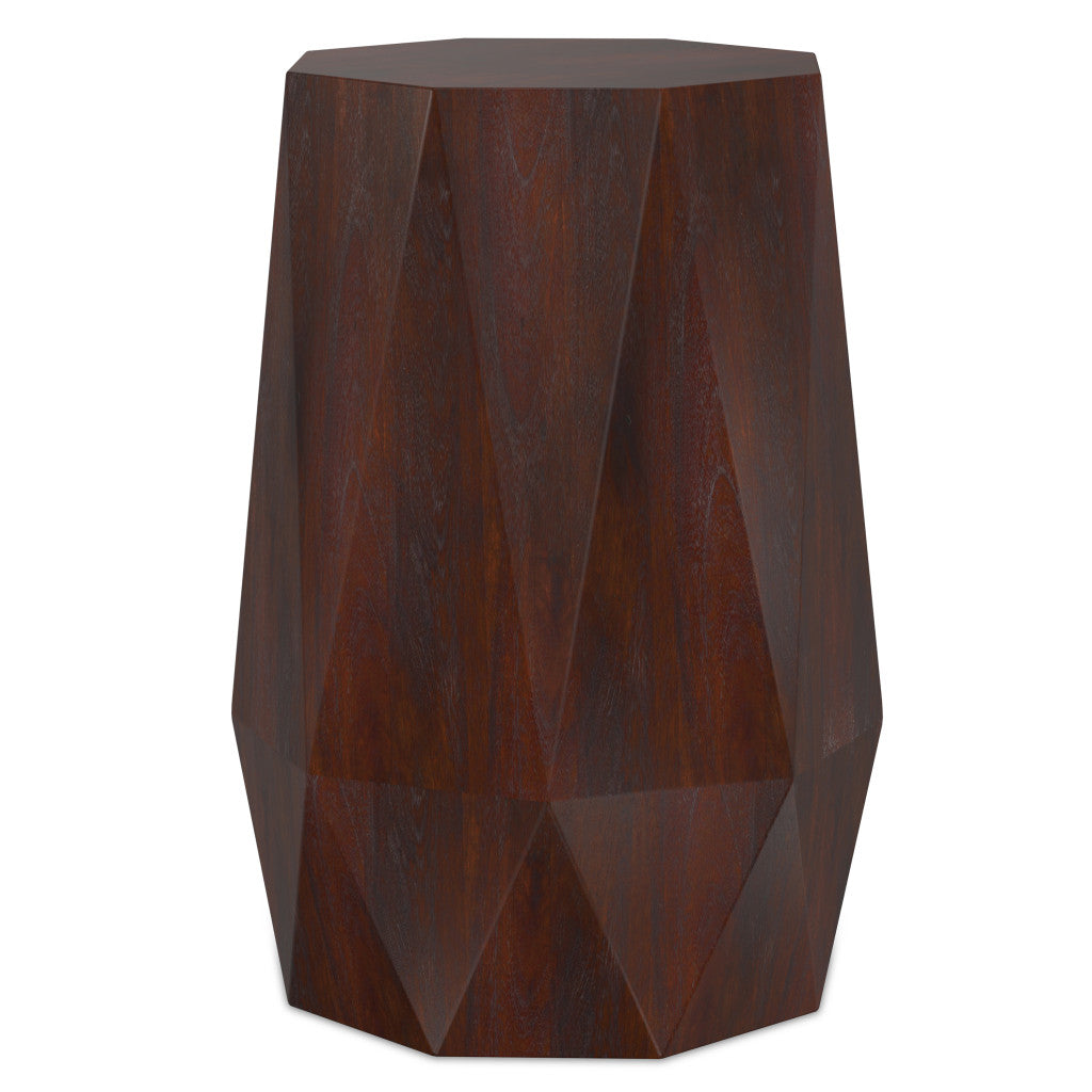 21" Brown Solid Wood End Table