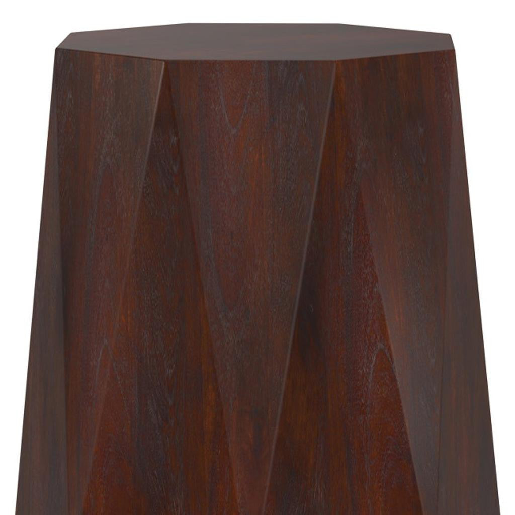 21" Brown Solid Wood End Table