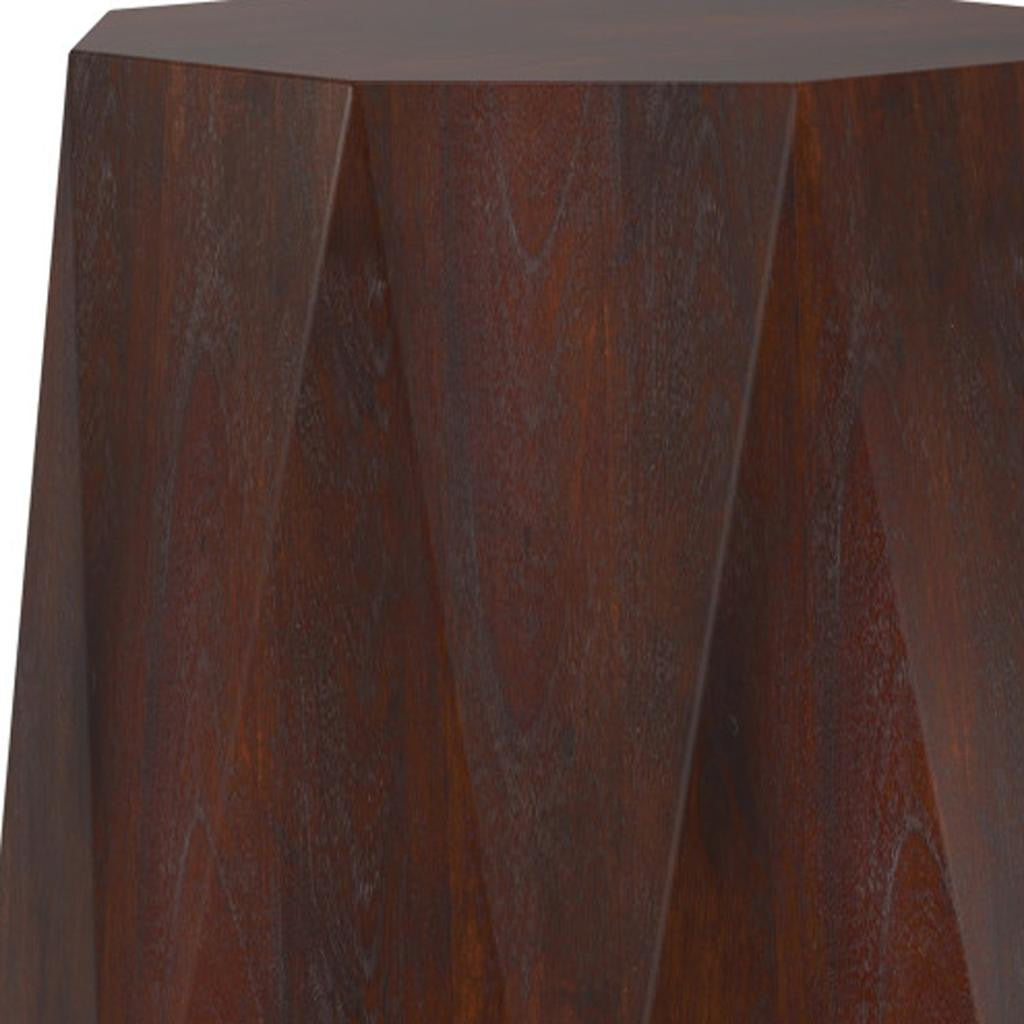 21" Brown Solid Wood End Table