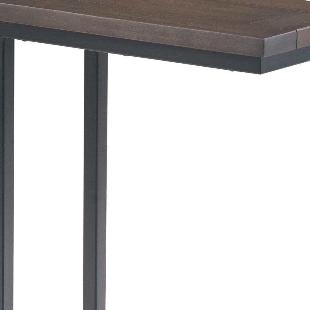 24" Brown Metal End Table