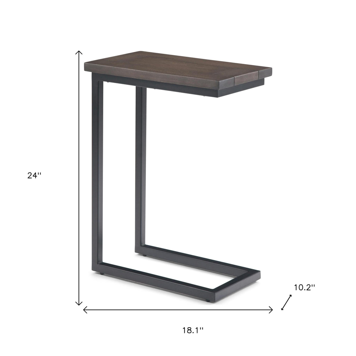 24" Brown Metal End Table