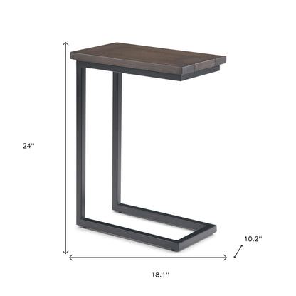 24" Brown Metal End Table