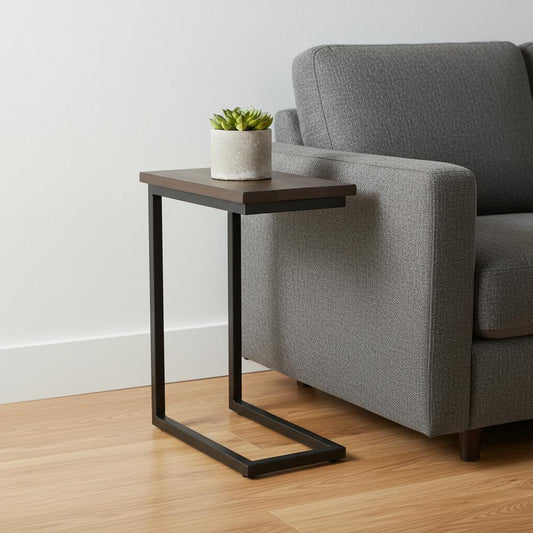 24" Brown Metal End Table