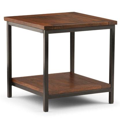 22" Brown Metal Square End Table