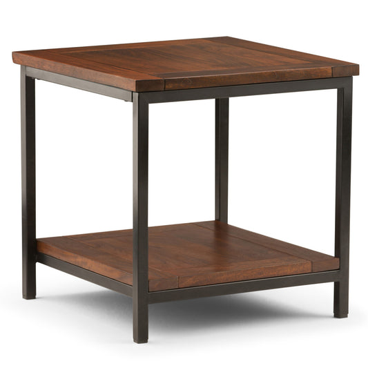 22" Brown Metal Square End Table