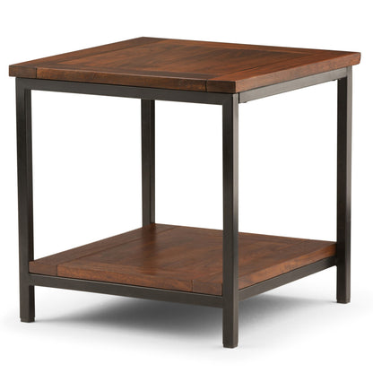 22" Brown Metal Square End Table