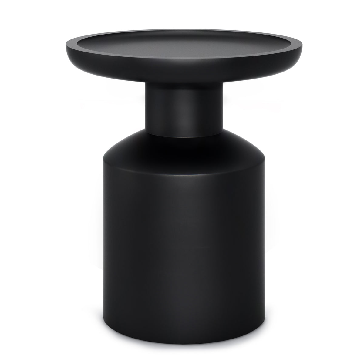18" Black Solid Wood Round End Table