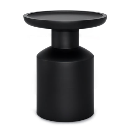 18" Black Solid Wood Round End Table
