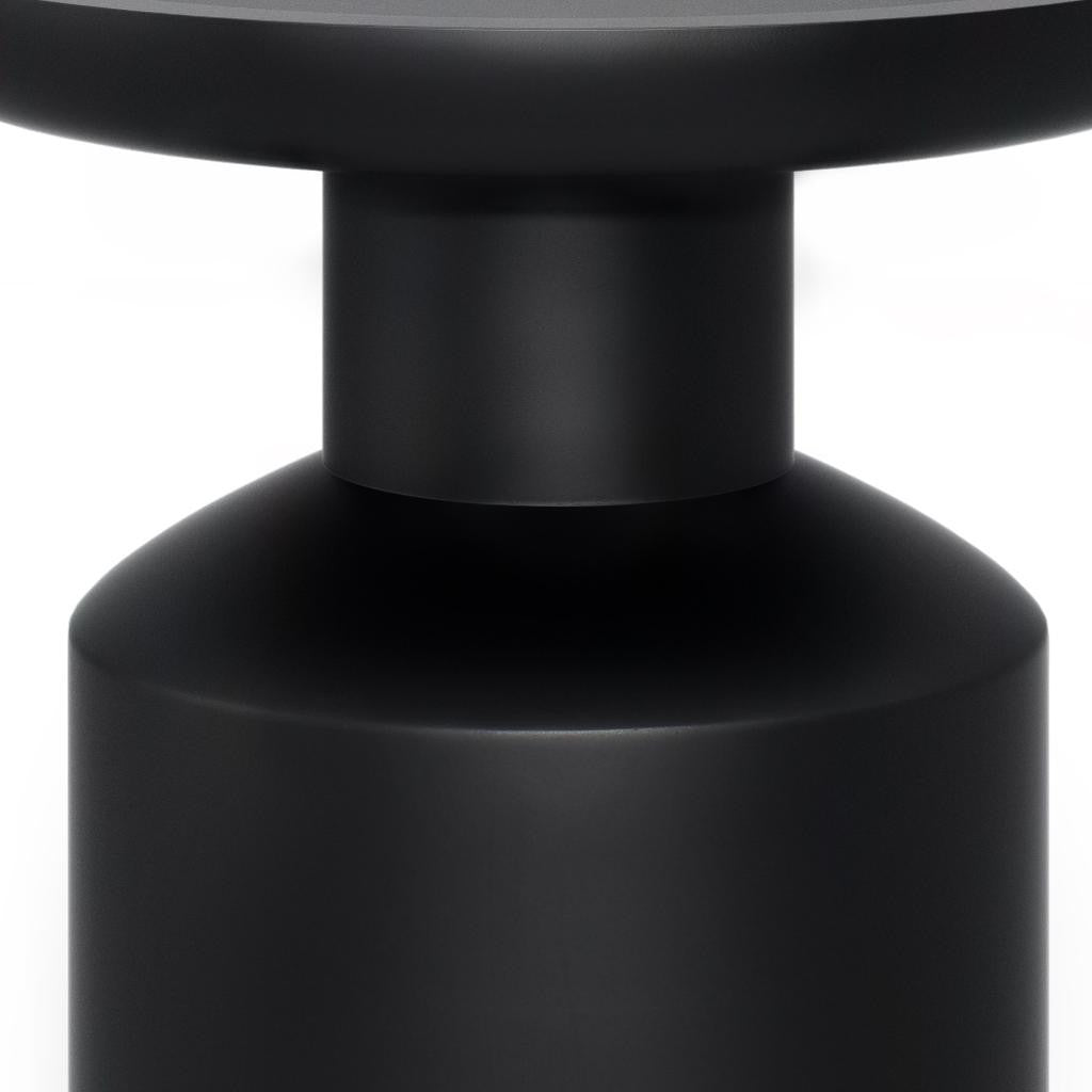 18" Black Solid Wood Round End Table