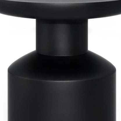 18" Black Solid Wood Round End Table
